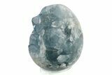Crystal Filled Celestine (Celestite) Egg Geode - Madagascar #241885-2